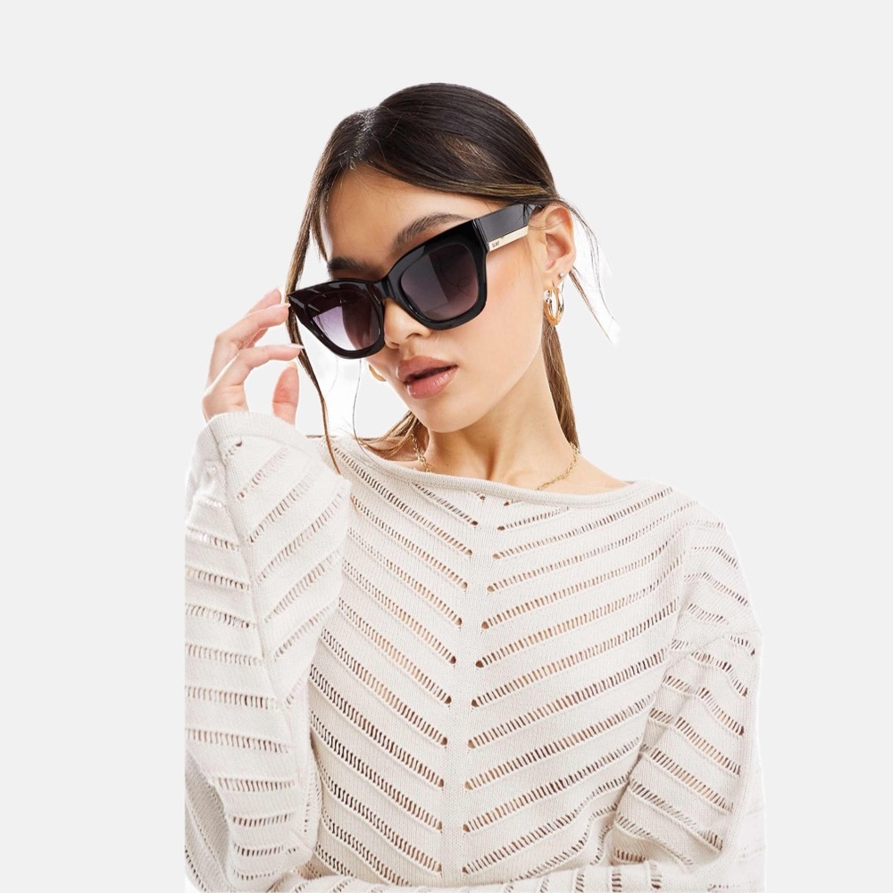 Quay by the way square sunglasses in red wine/ burgundy